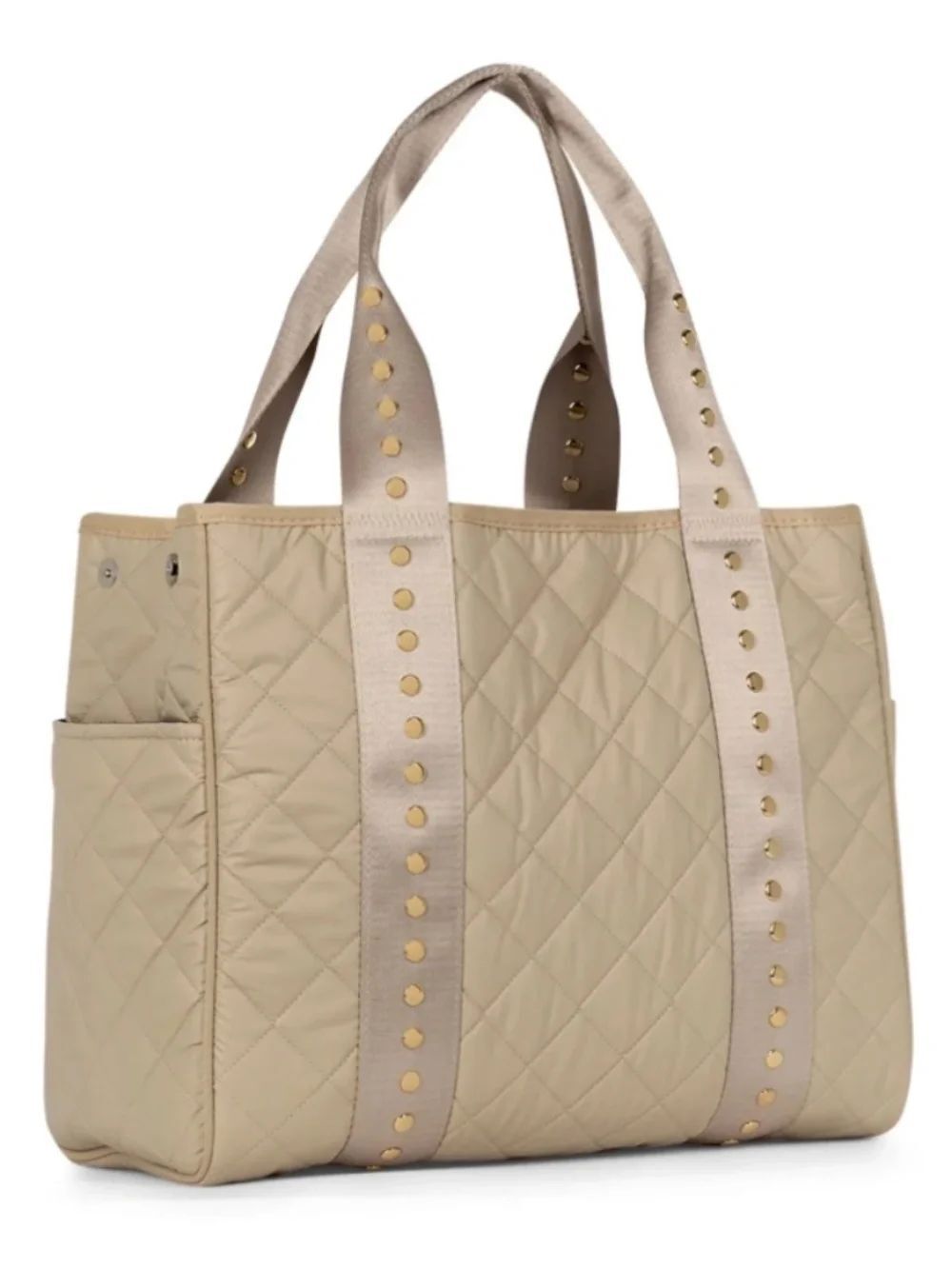 Tan Tote Bag - Outside Pockets -